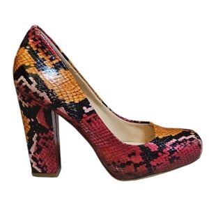 Nine West - Square Toe Snake Print High Heel Pump - 5.5